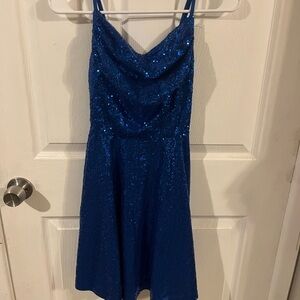 Elegant Blue Sequin Dress